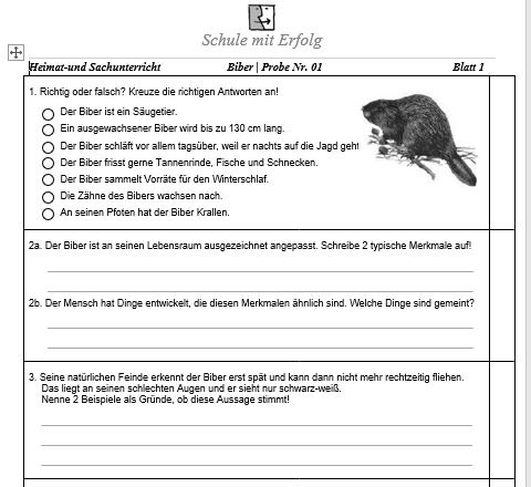 4. Klasse HSU Proben & Übungen Die besten Proben für den Übertritt